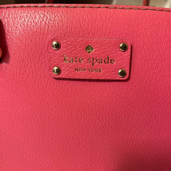 Kate Spade Neon Coral Pink Leather Tote - Picture 2 of 16